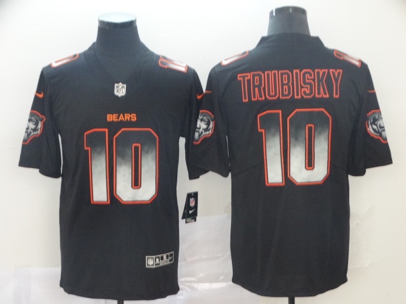 Men's Chicago Bears #10 Mitch Trubisky Black Jersey